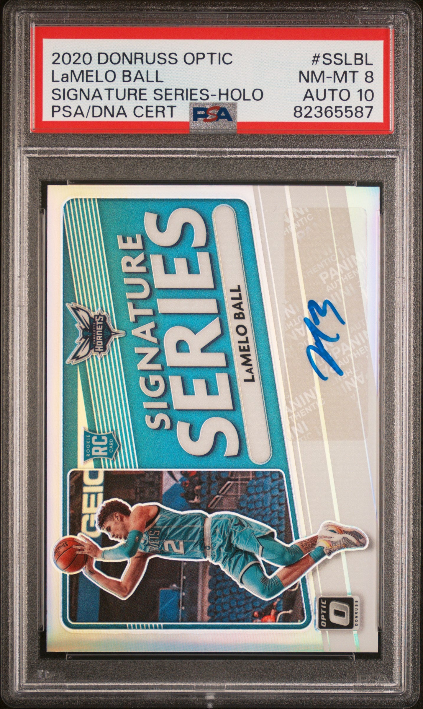 LaMelo Ball 2020 Donruss Optic Signature Series Holo Auto PSA 8 Auto 10