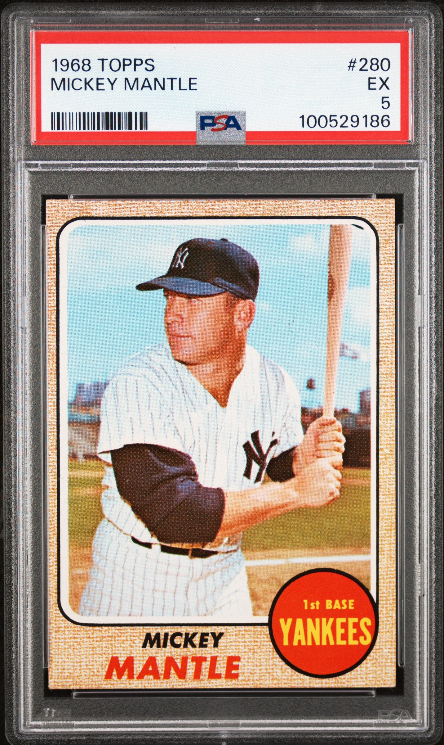 Mickey Mantle 1968 Topps #280 PSA 5 EX 9186
