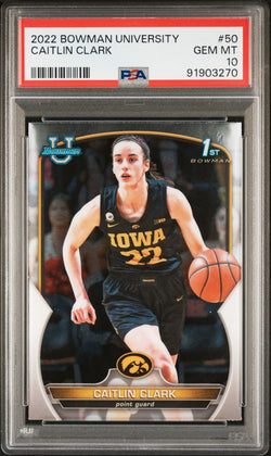 Caitlin Clark 2022 Bowman University #50 PSA 10 Gem Mint 3270