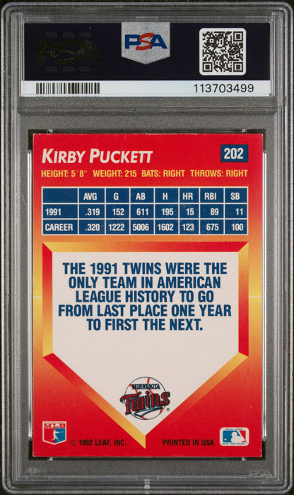 Kirby Puckett 1992 Triple Play Autograph PSA Auth