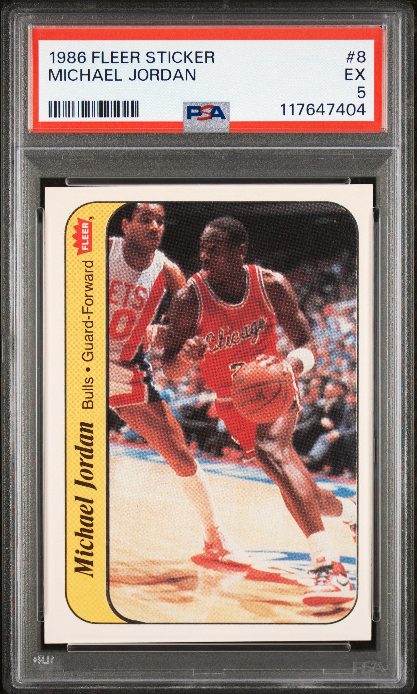 Michael Jordan 1986 Fleer Sticker Rookie #8 PSA 5 Ex