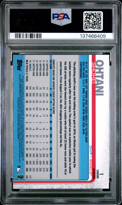 Shohei Ohtani 2019 Topps Chrome #1 Sepia Refractor PSA 9 Mint