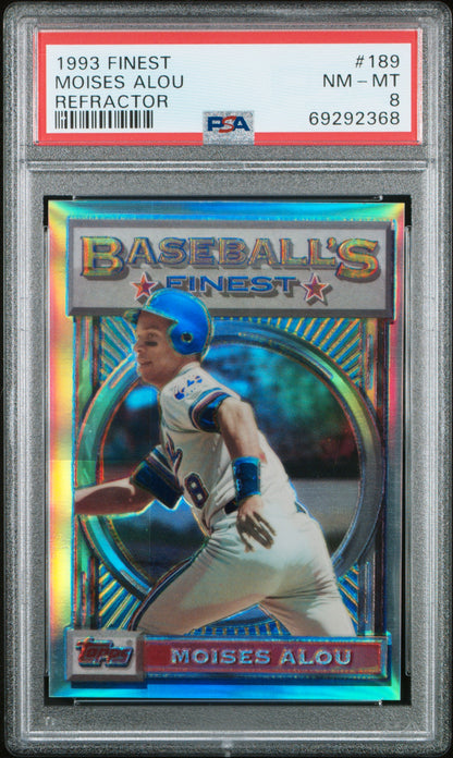 Moises Alou 1993 Topps Finest Refractor #189 PSA 8 Nm-Mint
