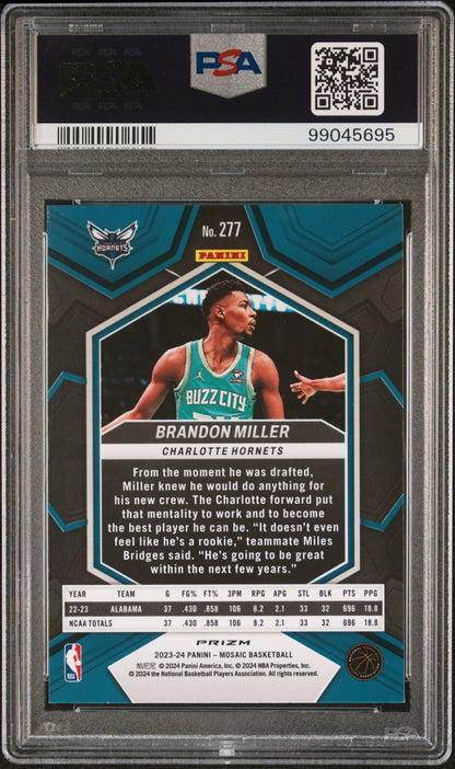 Brandon Miller 2023 Panini Mosaic Rookie #277 Genesis PSA 10 Gem Mint