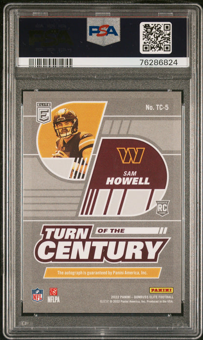 Sam Howell 2022 Donruss Elite Turn of the Century Red Auto #44/75 PSA 10 Auto 10