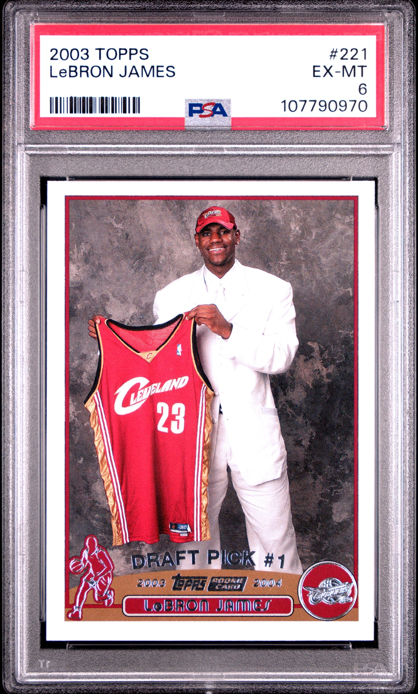 LeBron James 2003 Topps RC #221 PSA 6 Ex-Mint