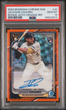 Jackson Chourio 2024 Bowman Chrome Mega Box Orange Refractor #8/25 PSA 10 Gem Mint