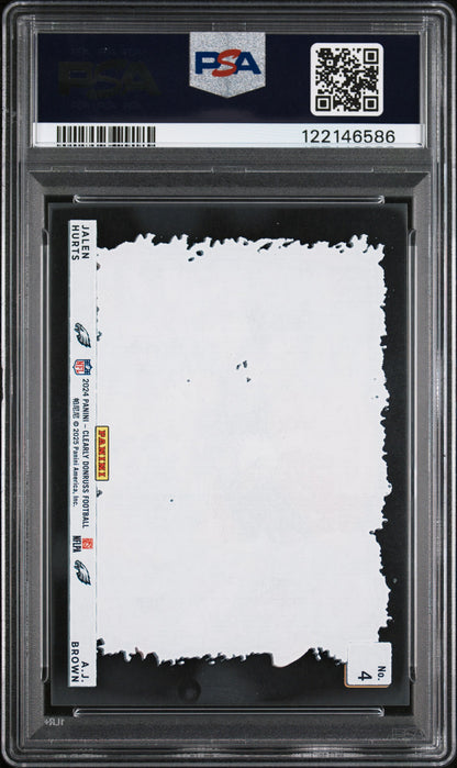 Jalen Hurts + AJ Brown 2024 Panini Clearly Donruss Downtown Duos PSA 8 Nm-Mint