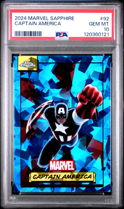 Captain America 2024 Marvel Sapphire #92 PSA 10 Gem Mint