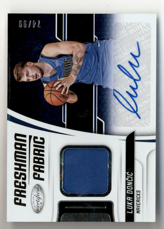 Luka Doncic 2018 Panini Certified Rookie Jersey Auto #74/99