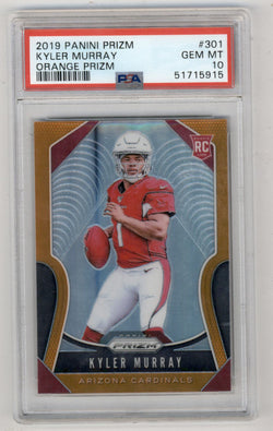 Kyler Murray 2019 Panini Prizm RC #301 Orange Prizm #174/249 PSA 10 Gem Mint