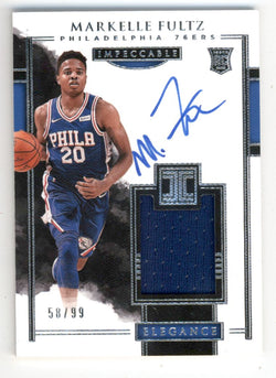 Markelle Fultz 2017 Panini Immaculate Rookie Jersey Auto #58/99