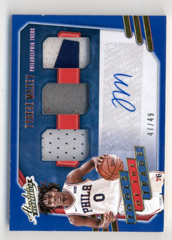 Tyrese Maxey 2020 Panini Absolute Tools of the Trade Triple Jersey Auto #47/49