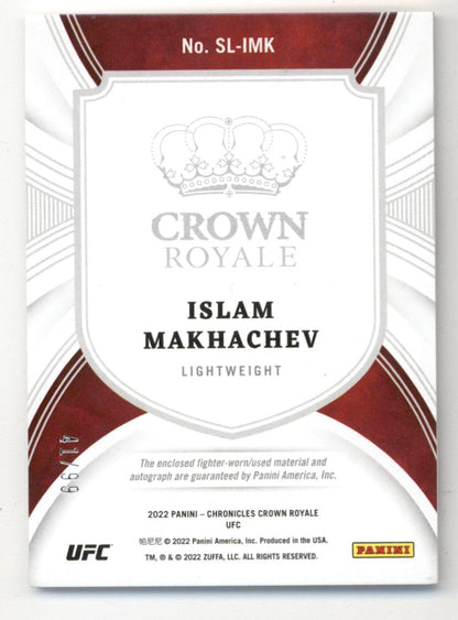 Islam Makhachev 2022 Panini Crown Royale Material Auto #41/99