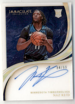 Naz Reid 2019 Panini Immaculate Auto RC #94/99