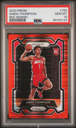 Amen Thompson 2023 Panini Prizm #150 Red Seismic #178/299 PSA 10 Gem Mint