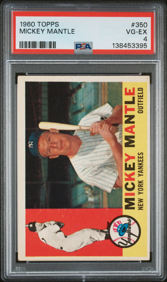 Mickey Mantle 1960 Topps #350 PSA 4 VG-EX 3395