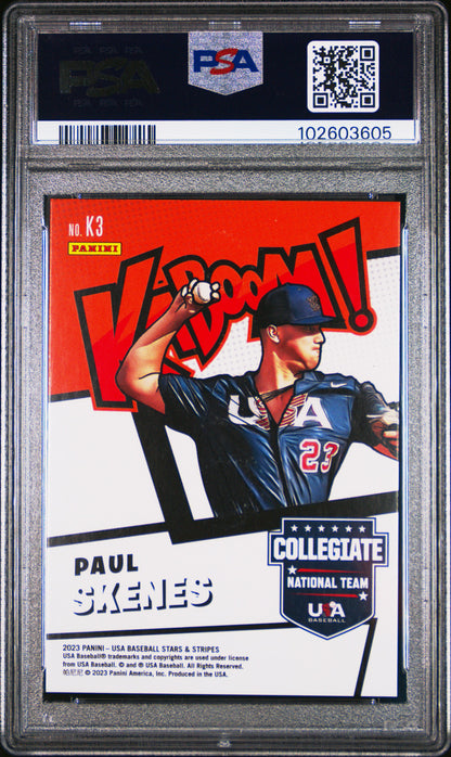 Paul Skenes 203 Panini Stars and Stripes Kaboom Rookie PSA 10 Gem Mint