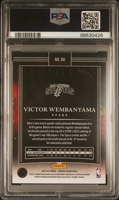 Victor Wembanyama 2023 Panini Origins Gold Rookie #5/10 PSA 7 Near Mint
