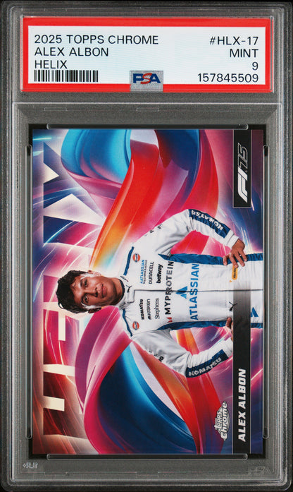 Alex Albon 2025 Topps Chrome Helix #HLX-17 PSA 9 Mint