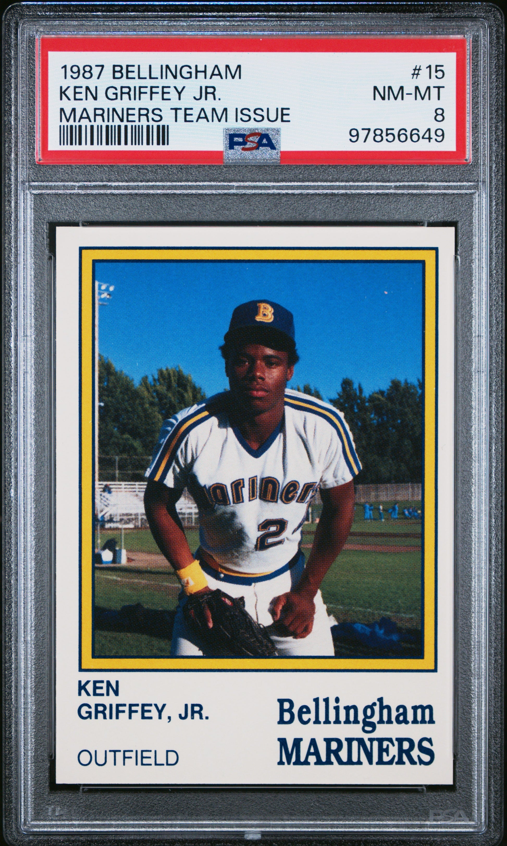 Ken Griffey Jr. 1987 Bellingham Team Issue #15 PSA 8 Nm-Mint
