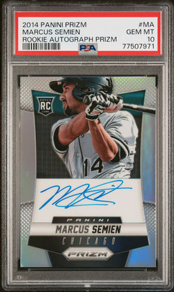 Marcus Semien 2014 Panini Prizm Rookie Autograph PSA 10 Gem Mint