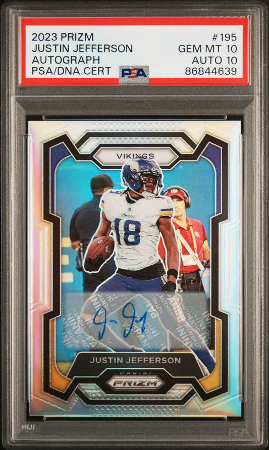 Justin Jefferson 2023 Panini Jefferson Auto PSA 10 Auto 10