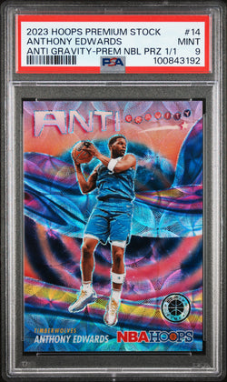 Anthony Edwards 2023 Hoops Premium Stock Anti-Gravity Nebula 1/1 PSA 9 Mint