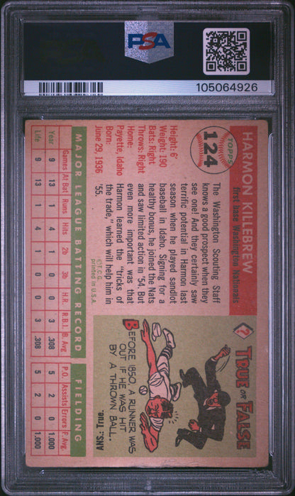 Harmon Killebrew 1955 Topps Rookie #124 PSA 1.5 Fair 4926