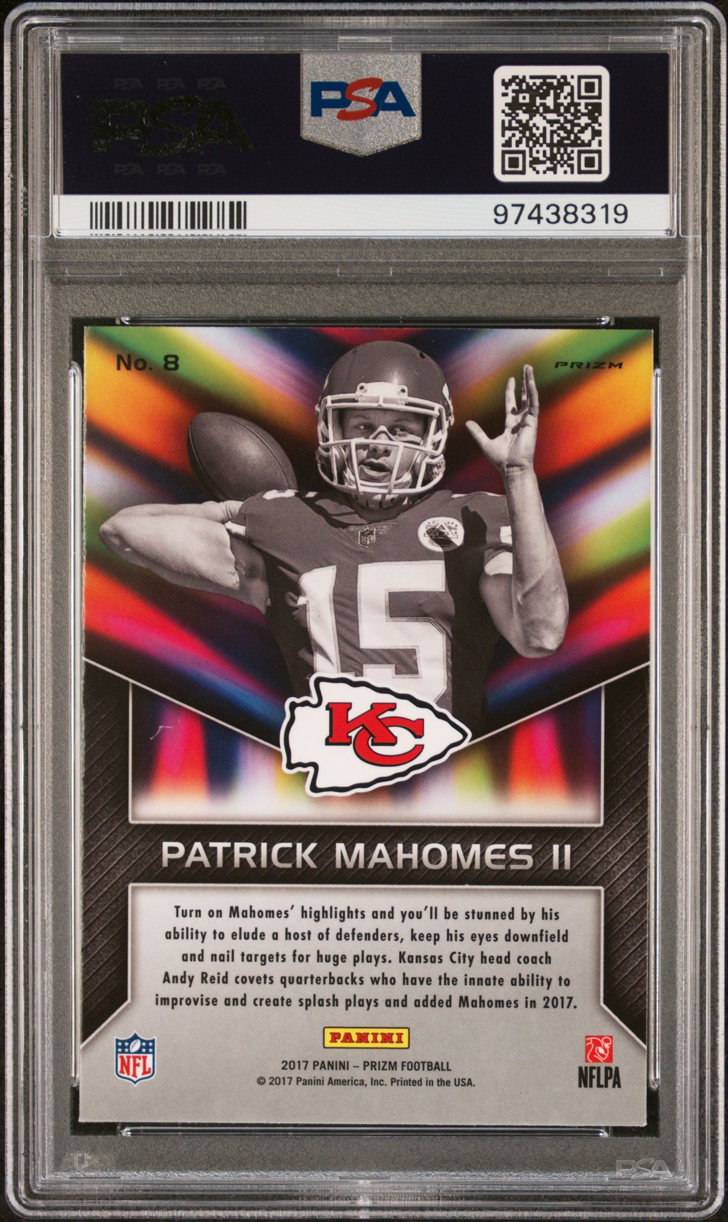 Patrick Mahomes 2017 Panini Prizm Instant Impact PSA 9 Mint