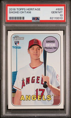 Shohei Ohtani 2018 Topps Heritage #600 PSA 10 Gem Mint 0010