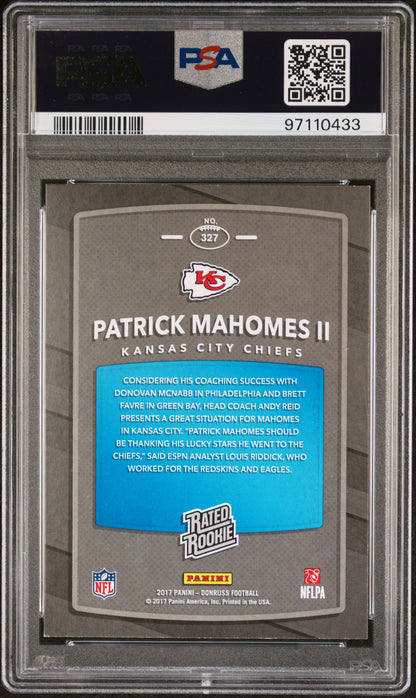 Patrick Mahomes 2017 Donruss #327 PSA 8 Nm-Mint
