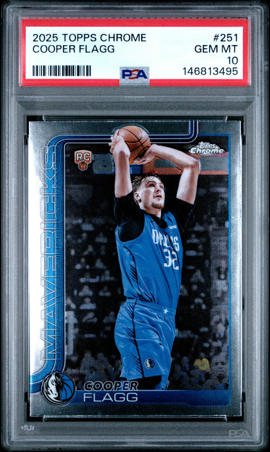 Cooper Flagg 2025 Topps Chrome Rookie #251 PSA 10 Gem Mint 3495