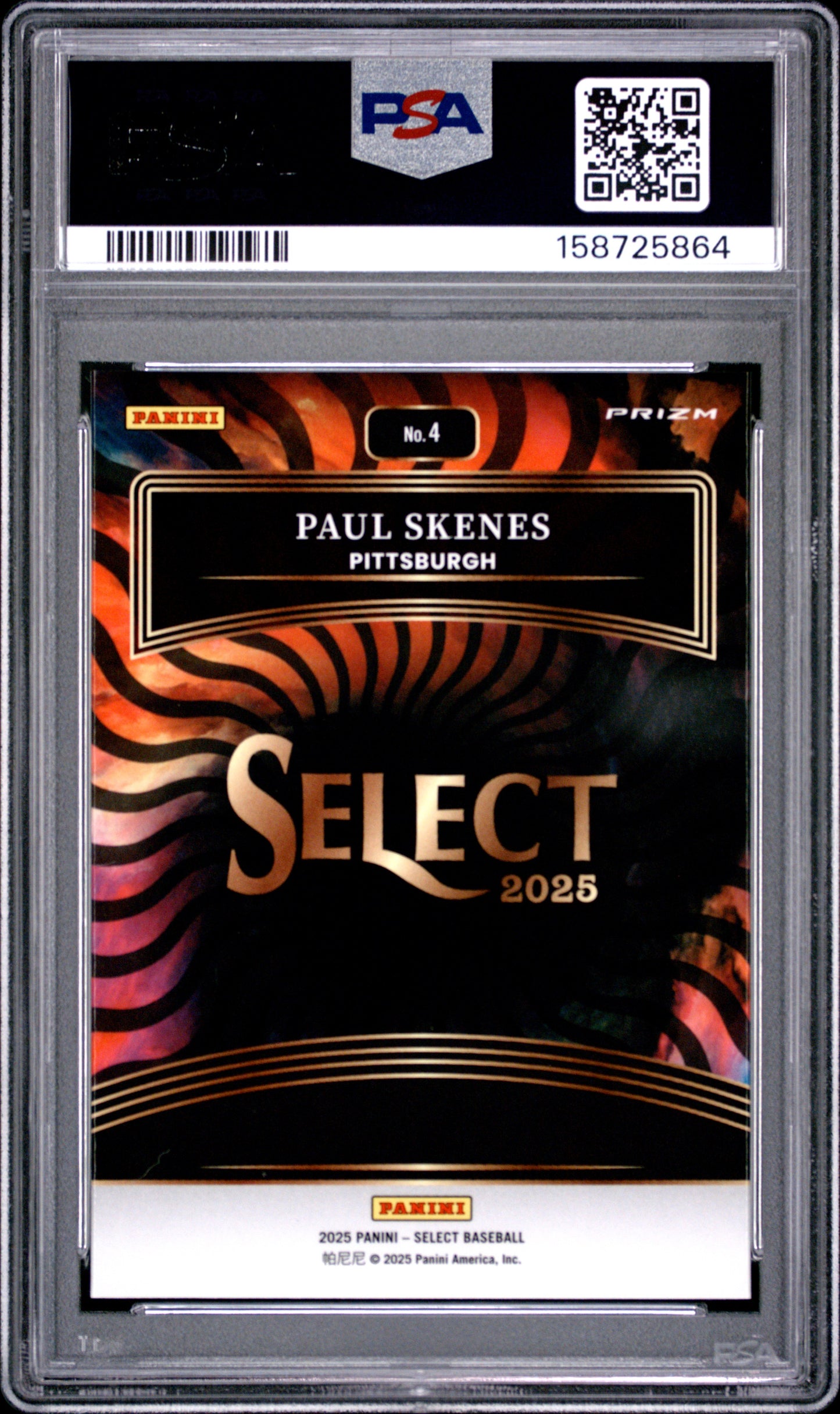Paul Skenes 2025 Panini Select Color Wheel PSA 10 Gem Mint