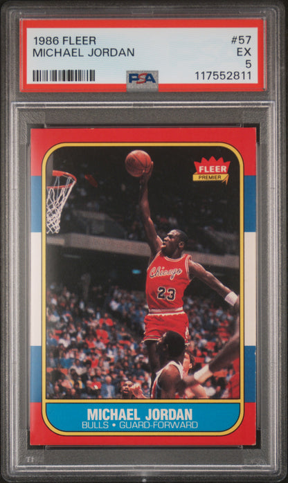 Michael Jordan 1986 Fleer Rookie #57 PSA 5 Ex