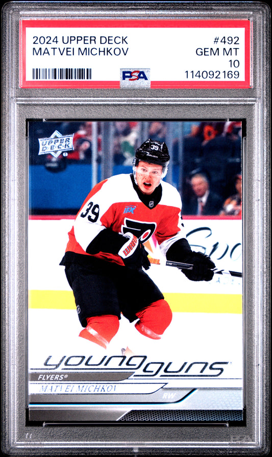 Matvei Michkov 2024 Upper Deck Rookie #492 PSA 10 Gem Mint