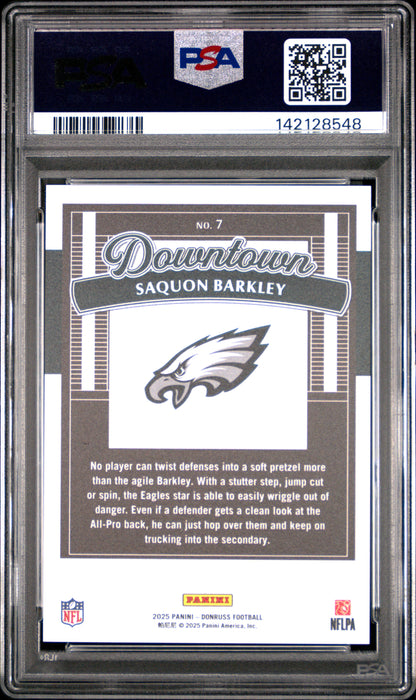 Saquon Barkley 2025 Donruss Downtown PSA 10 Gem Mint