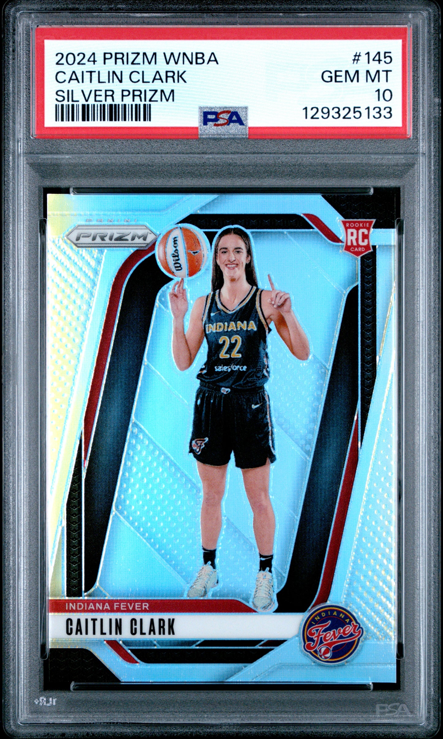 Caitlin Clark 2024 Panini Prizm WNBA Rookie #145 Silver Prizm PSA 10 Gem Mint