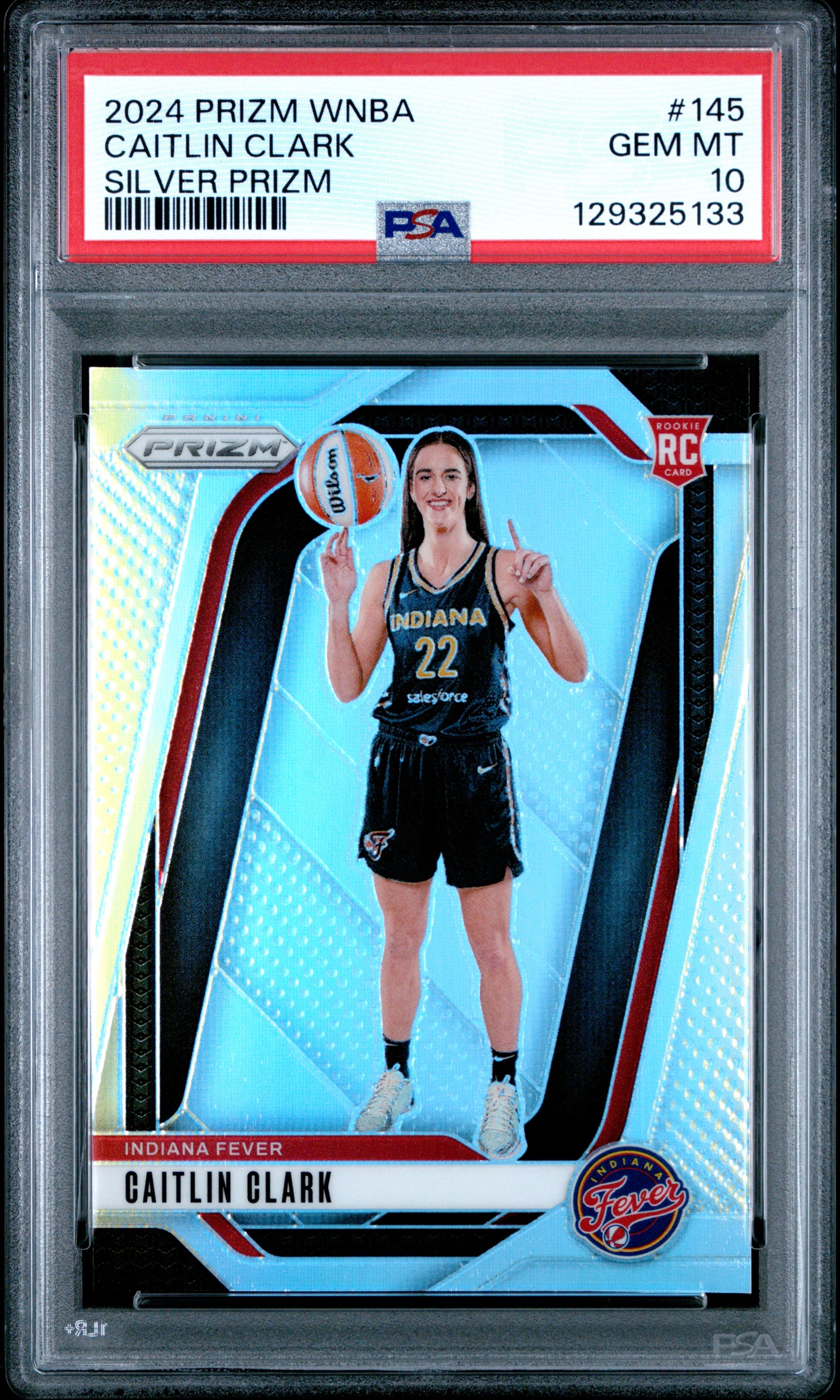 Caitlin Clark 2024 Panini Prizm WNBA Rookie #145 Silver Prizm PSA 10 Gem Mint