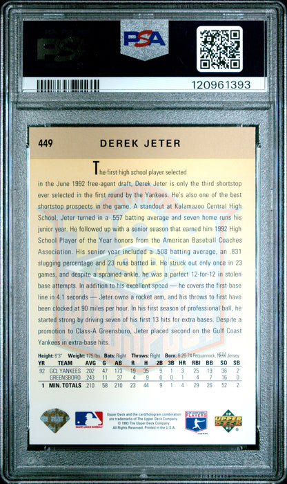 Derek Jeter 1993 Upper Deck Rookie #449 Gold Hologram PSA 7 Near Mint