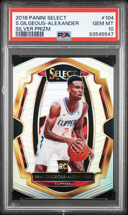 Shai Gilgeous-Alexander 2018 Panini Select #104 Silver PSA 10 Gem Mint