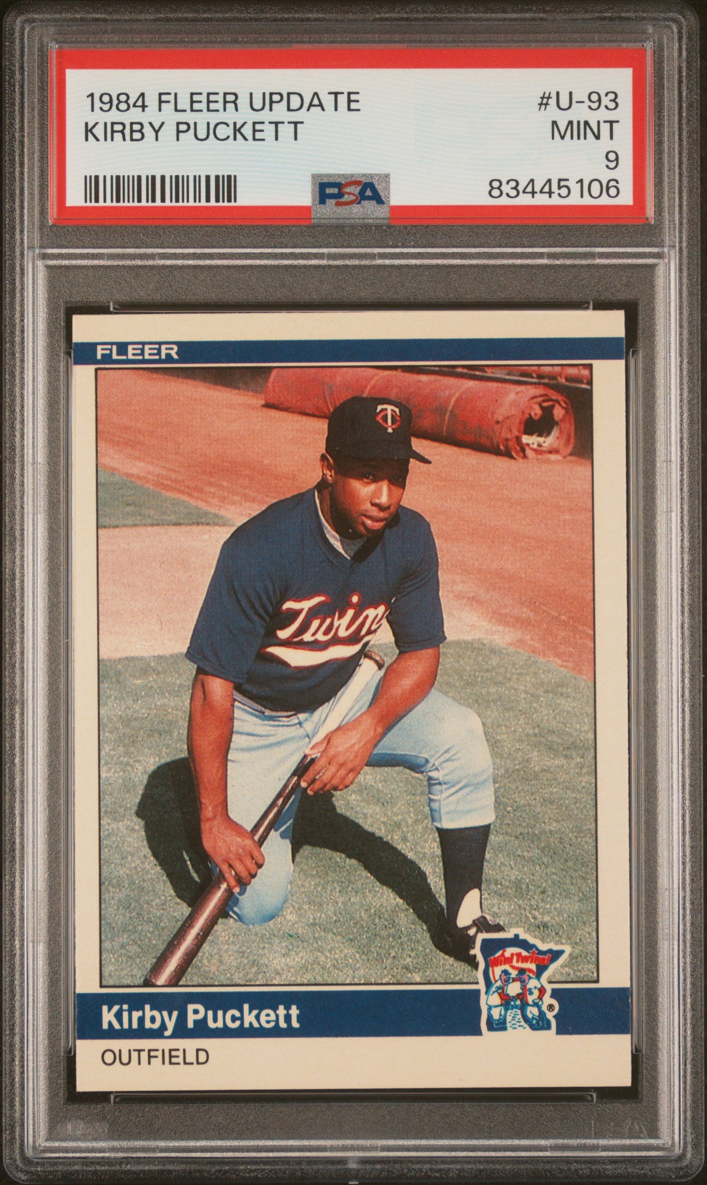 Kirby Puckett 1984 Fleer Update Rookie #U-93 PSA 9 Mint 5106