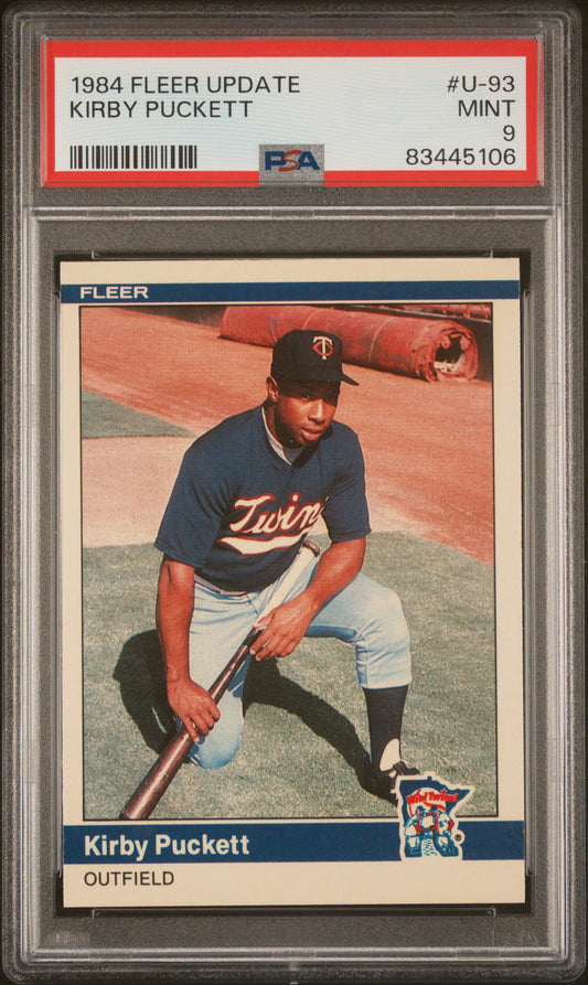Kirby Puckett 1984 Fleer Update Rookie #U-93 PSA 9 Mint 5106