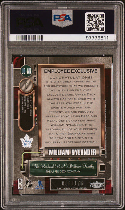 William Nylander 2016 Upper Deck Employee Precious Metal Gems Purple #46/175 PSA 8 Nm-Mint