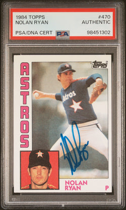 Nolan Ryan 1984 Topps #470 Autograph PSA Auth