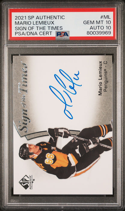 Mario Lemieux 2001 Upper Deck SP Authentic Sign of the Times Autograph PSA 10 Auto 10
