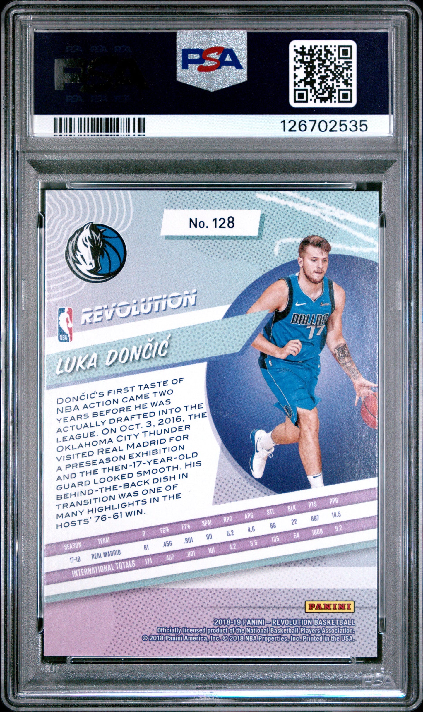 Luka Doncic 2018 Panini Revolution Rookie #128 PSA 10 Gem Mint