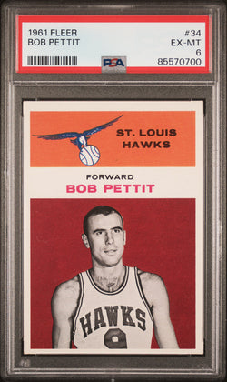 Bob Pettit 1961 Fleer #34 PSA 6 Ex-Mint