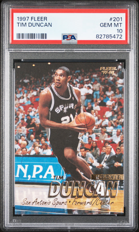Tim Duncan 1997 Fleer Rookie #201 PSA 10 Gem Mint 5472