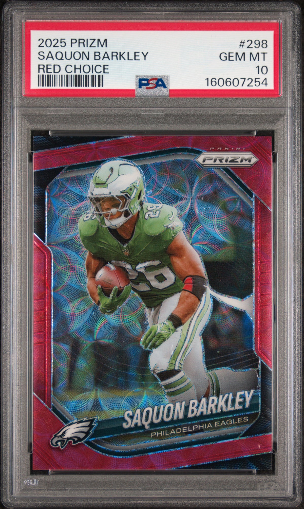 Saquon Barkley 2025 Panini Prizm Red Choice #5/20 PSA 10 Gem Mint